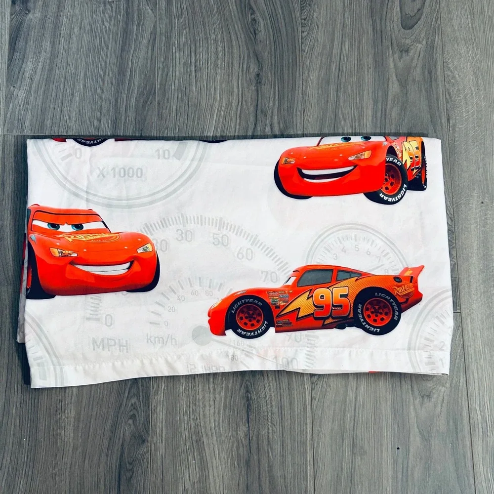 Disney Pixar Cars 3 Lightning McQueen Full Flat Sheet Fabric Jay Franco Racing